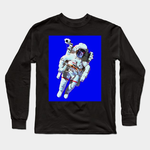 astronaut cat Long Sleeve T-Shirt by oryan80